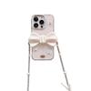 3D Glitter Bow Back Clip Phone Case for IPhone 16 Pro Crossbody Chain Strap for Apple 15 Diamond X