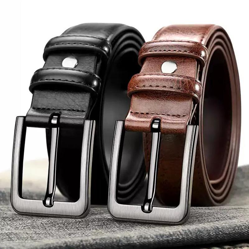 Retro Vintage Mens Leather Belt With Alloy Buckle For Formal And Casual Wear