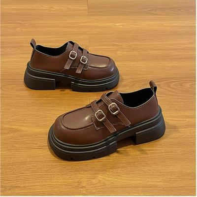 Лоферы в студенческом стиле, осенняя женская обувь в британском стиле, черные фирменные кожаные туфли с мягкой подошвой, новые удобные рабочие туфли в стиле ретро