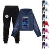 Plush Long Sleeved Pants Loose Pullover Hoodie Set For Children