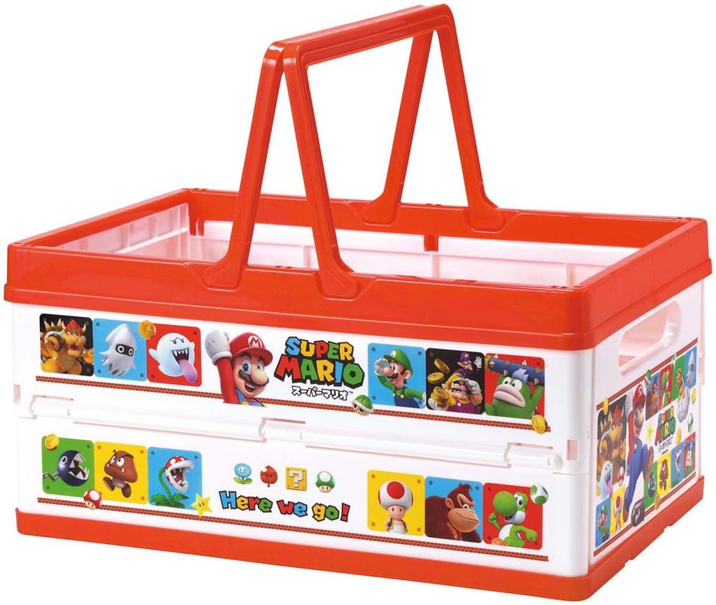 Skater Folding Storage Box Toy Box with Handle Stacking Basket Super Mario 38x25x19.5cm BWOT13-A