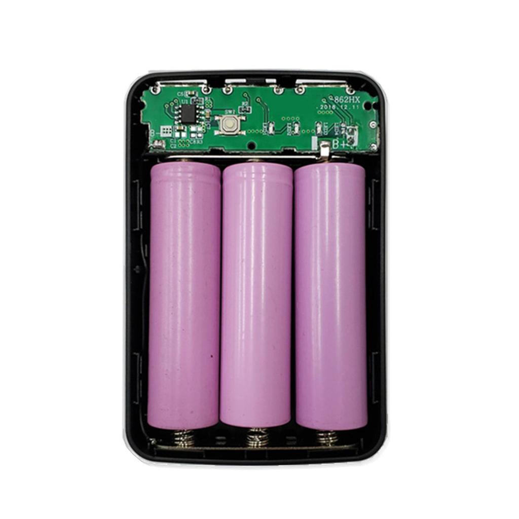 Тонкий многофункциональный чехол-power bank для 3 аккумуляторов 18650 для телефонов, для путешествий, на открытом воздухе, черный