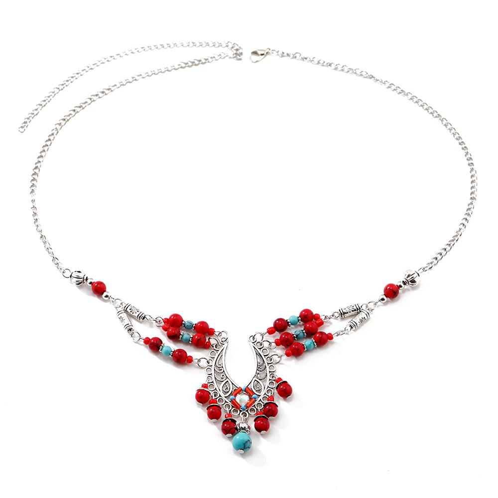 Аксессуары для волос Экзотические ретро-аксессуары для лба с кисточками Супер Фея Цепочка для волос Ожерелье двойного назначения Богемный комплект ювелирных изделий