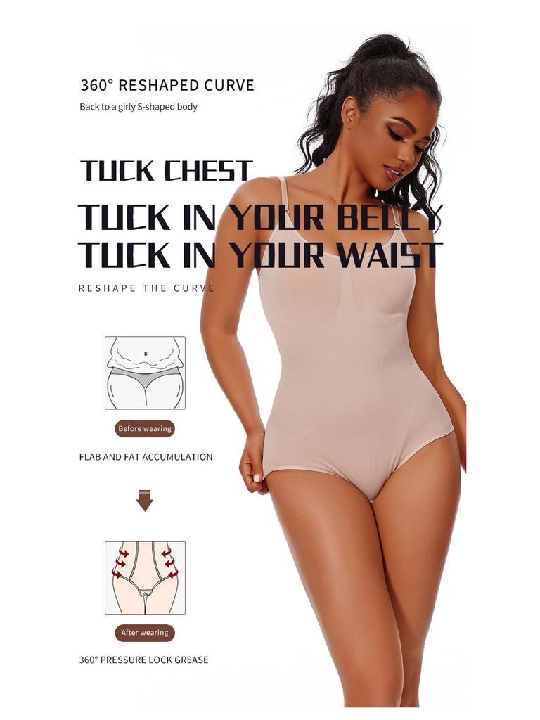 Women's Cross-Border Body Shaping One-Piece: Abdomen-Tightening, Open Crotch, Hip-Lifting, Sling Corset Briefs