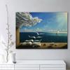 Salvador Dali The Waves Book Sailboat Oil Painting On Canvas Posters and Prints Cuadros Wall Art Pictures For Living Room