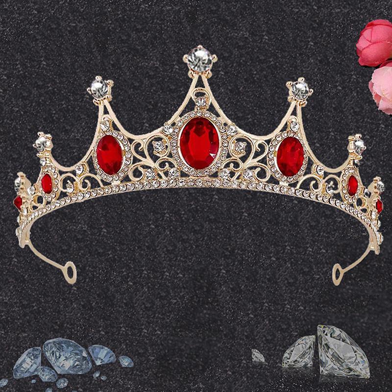 Bridal Headwear Gold-Colour Women'S Full Of Classical Temperament Wedding Crown Girl Birthday Dazzling Tiaras