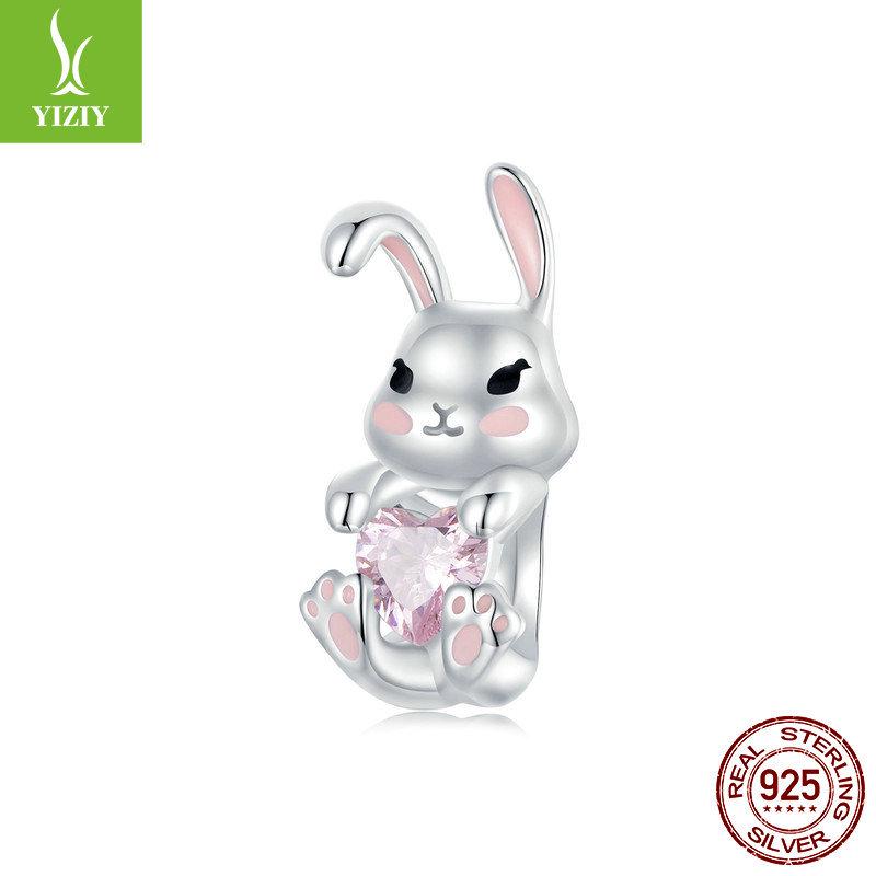 Yinziyun Sterling Silver Easter Egg Rabbit Bracelet Kit with S925 Beads and Spacers