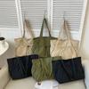 Composite Fabric Solid Color Zipper Handbag Simple Fashionable Shoulder Bag Soft Commuting Trend Tote Bag