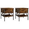 VidaXL Tables de chevet 2 pcs chêne fumé 40x42x45 cm bois d’ingénierie 825958