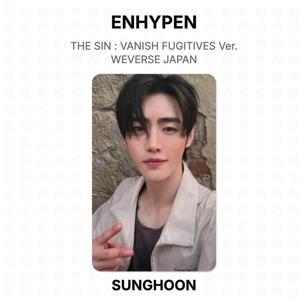 ENHYPEN ГРЕХ : VANISH FUGITIVES Вер. Официальная фотокарточка WEVERSE JAPAN