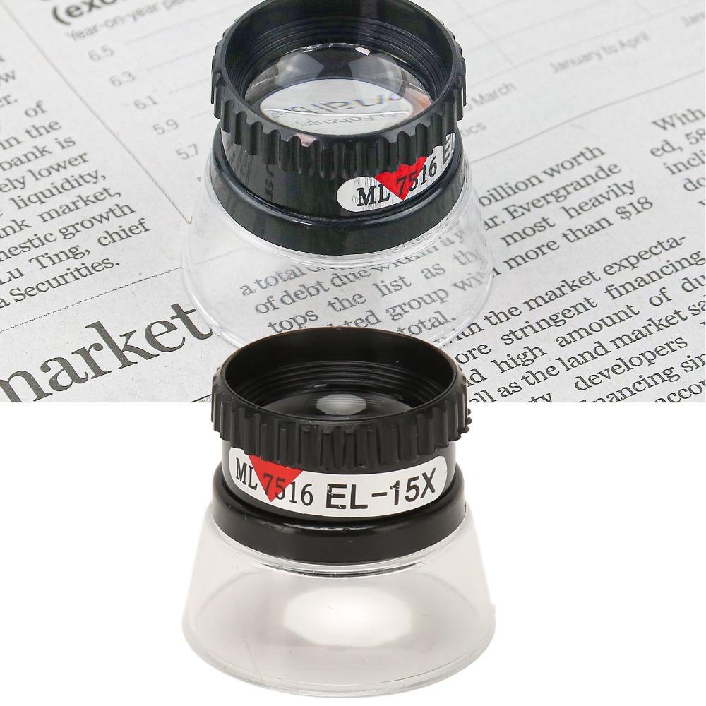 ABS Pocket Magnifying Glass 15X Jewelry Magnifier Desktop Magnifier for 15X Archaeology Tool