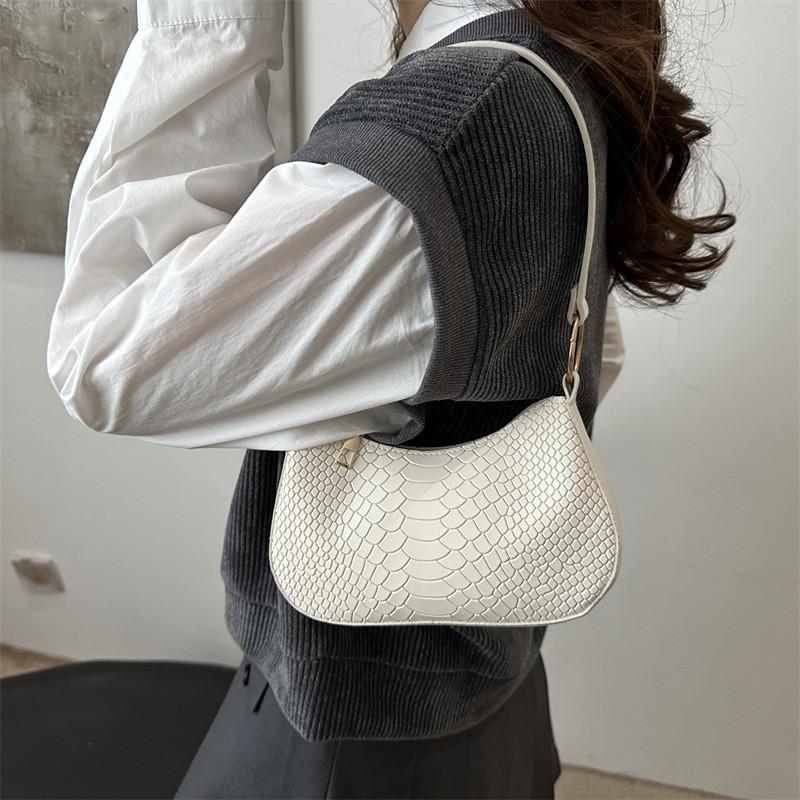Chic Urban Minimalist Underarm Bag For Women Versatile Fall Fashion In Black Khaki Brown And White Colors