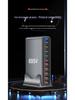 Десятипортовый GaN-зарядник 5C5A PD140W: Высокомощная быстрая зарядка нескольких устройств с совместимостью с EU/US/UK/AU