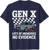 Поколение X Много Воспоминаний Без Доказательств Старая Классическая Машина Футболка для Женщин Мужчин