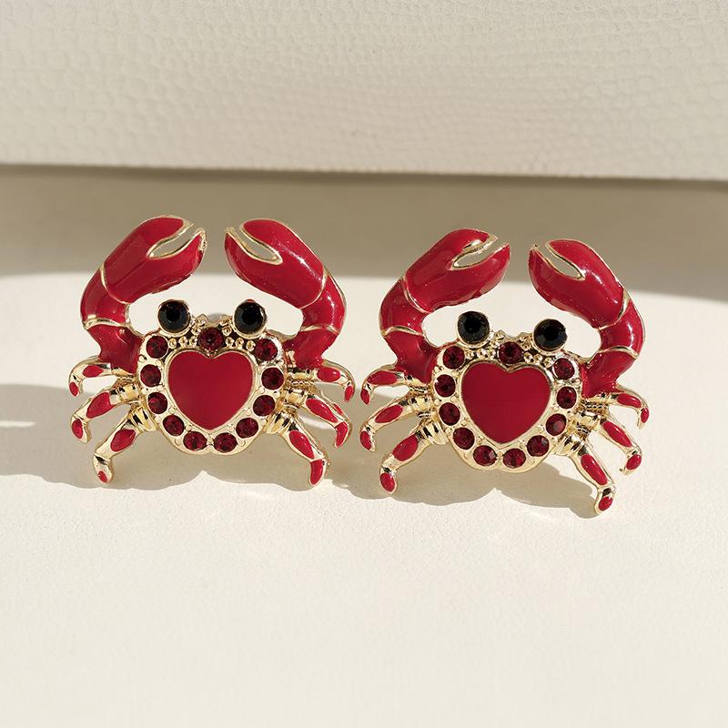 Vintage Personality Metal Insect Water Drop Imitation Pearl Animal Earrings for Women Exquisite High Class Zircon Holiday Gifts