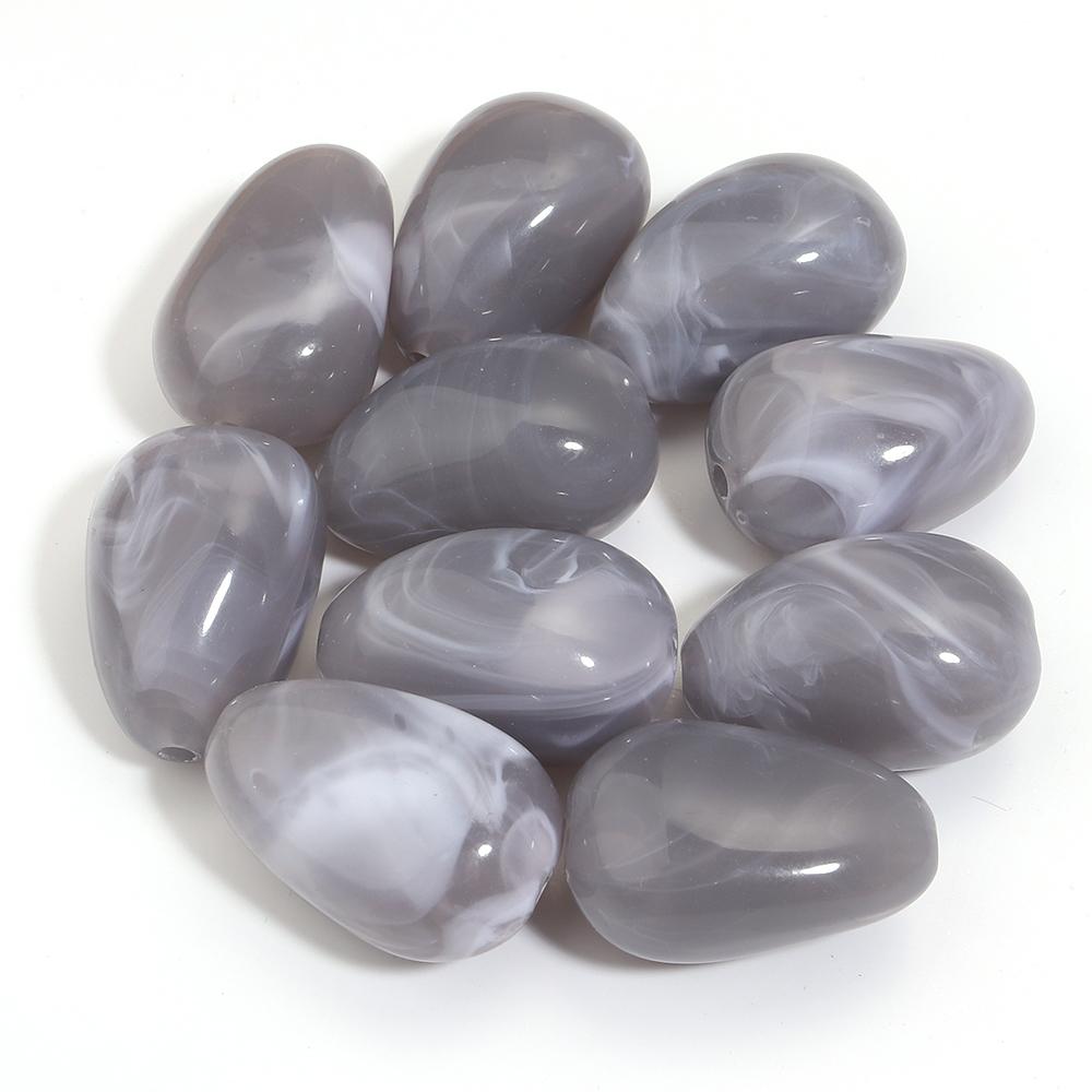 10pcs/lot Irregular Oval Shape Beads Colored Imitation Jade Loose Spacer Acrylic Bead For DIY Charms Necklace Bracelet Accessory