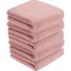 AYO Hotel-Quality Face Towels, Set of 5, Brown, Fluffy, 100% Cotton, 34 X 80cm, Highly Absorbent, Durable, Solid Color, Low Shedding, Gift