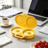 Food Grade Plastic Egg Boiler Dual Cavity Microwave Poacher with Lid & Handle, Quick-Heat Steamer Fast Meal Prep Accessory for 2 Eggs, Oil-Free