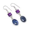Natural Sodalite, Amethyst 925 Sterling Silver Jewelry Earring 1.85" M6N37