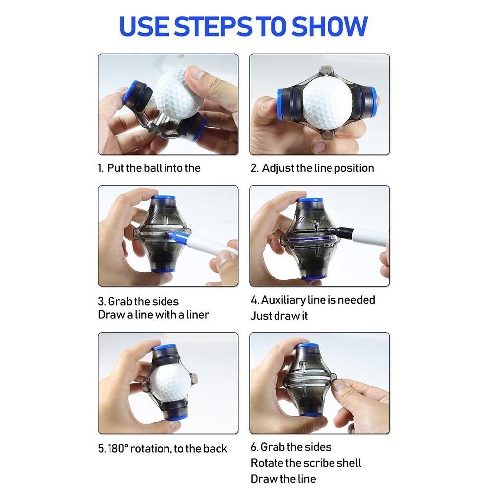 360 ° Golf Ball Line Marker Drawing Tool Precision Golf Marking Stencil Professional Balanced Ball Line Marks Tool For Golfers