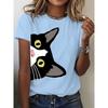 Women's T Shirt Graphic Animal Cat Vintage Stylish Trendy Short Sleeve Crew Neck Regular