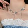 Двухслойное ожерелье из циркония с синей четырехконечной звездой Ins Style Light Luxury Clavical Chain для женщин, ювелирные изделия в подарок девушке
