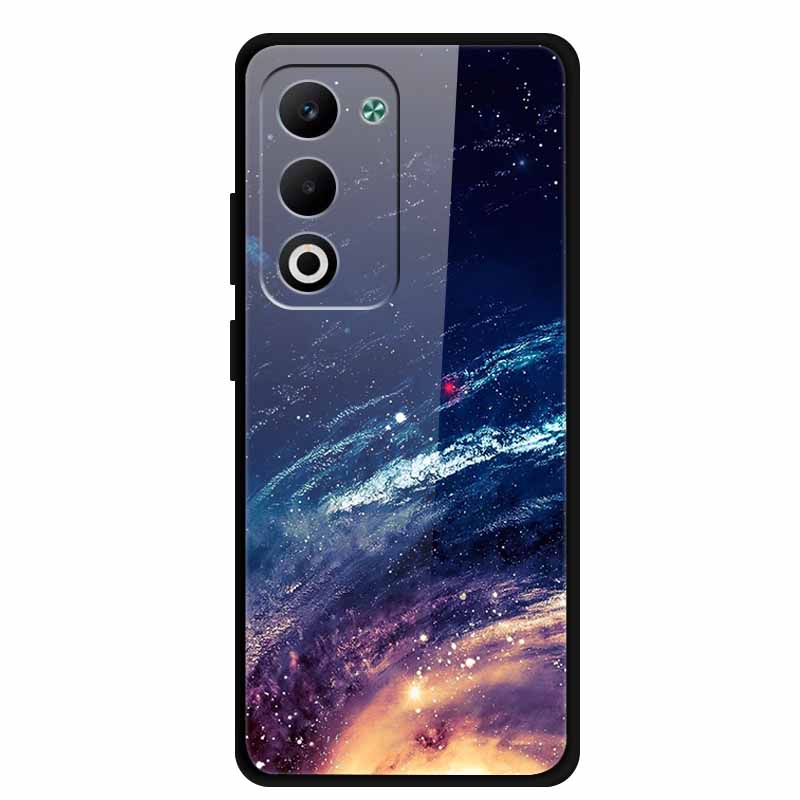 Glass Back Cover For Oppo A5 5G 2025 Phone Case 6.67" Hard Tempered Glass Case For Oppo A5i Pro 4G Case A5iPro Soft Bumper Shell