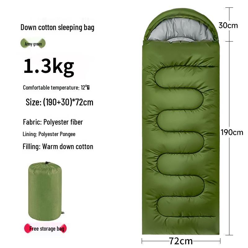 1,8 кг Теплый 5°C Весна/Осень Взрослый Спальный мешок, Портативный Хлопковый, Защита от холода, Идеален для послеобеденного сна в офисе