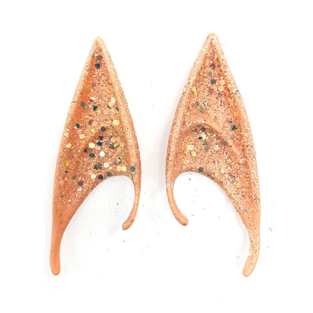 Ear Cuff Jewelry Glitter Latex Ears Angel Elf Ears Women Cosplay Accessories Imitation Makeup Props