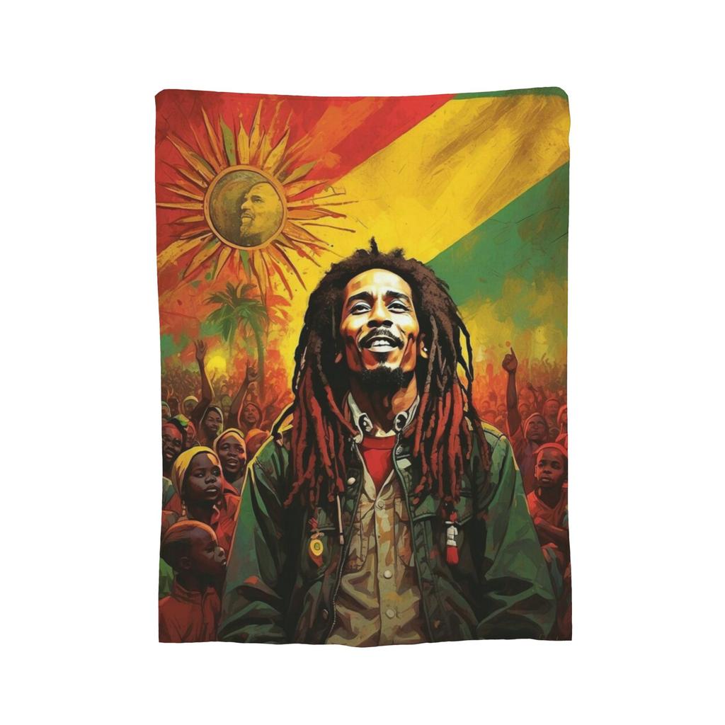 Bob Marley Reggae Ajax Fleece Blanket Rasta Music Creative Throw Blankets for Sofa Bedding Lounge Rug Piece,