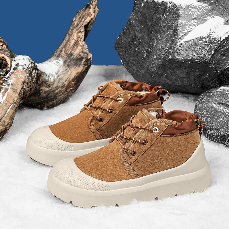То же самое для мужчин и женщин зимой 2025 года, новые повседневные универсальные бархатные теплые сноубутсы, ветрозащитные полусапоги и хлопковые ботинки с защитой от мороза.