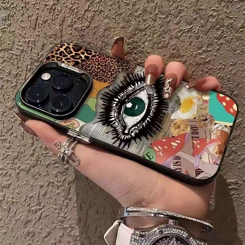 Высококачественный чехол для телефона с принтом леопарда и глазами для iPhone 15 Pro Max, 17 и 16 Pro Max