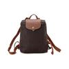 Longchamp Рюкзак Le Pliage, однотонный, на молнии, с тисненым логотипом, на кнопке, из канваса, женский, цвет Эбеновое дерево 1699089P81