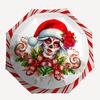 1pc Christmas Sugar Skull Automatic Umbrella - Stylish, Durable, with 8-Rib Manual Open Design, Elegant Black Handleyy250920165