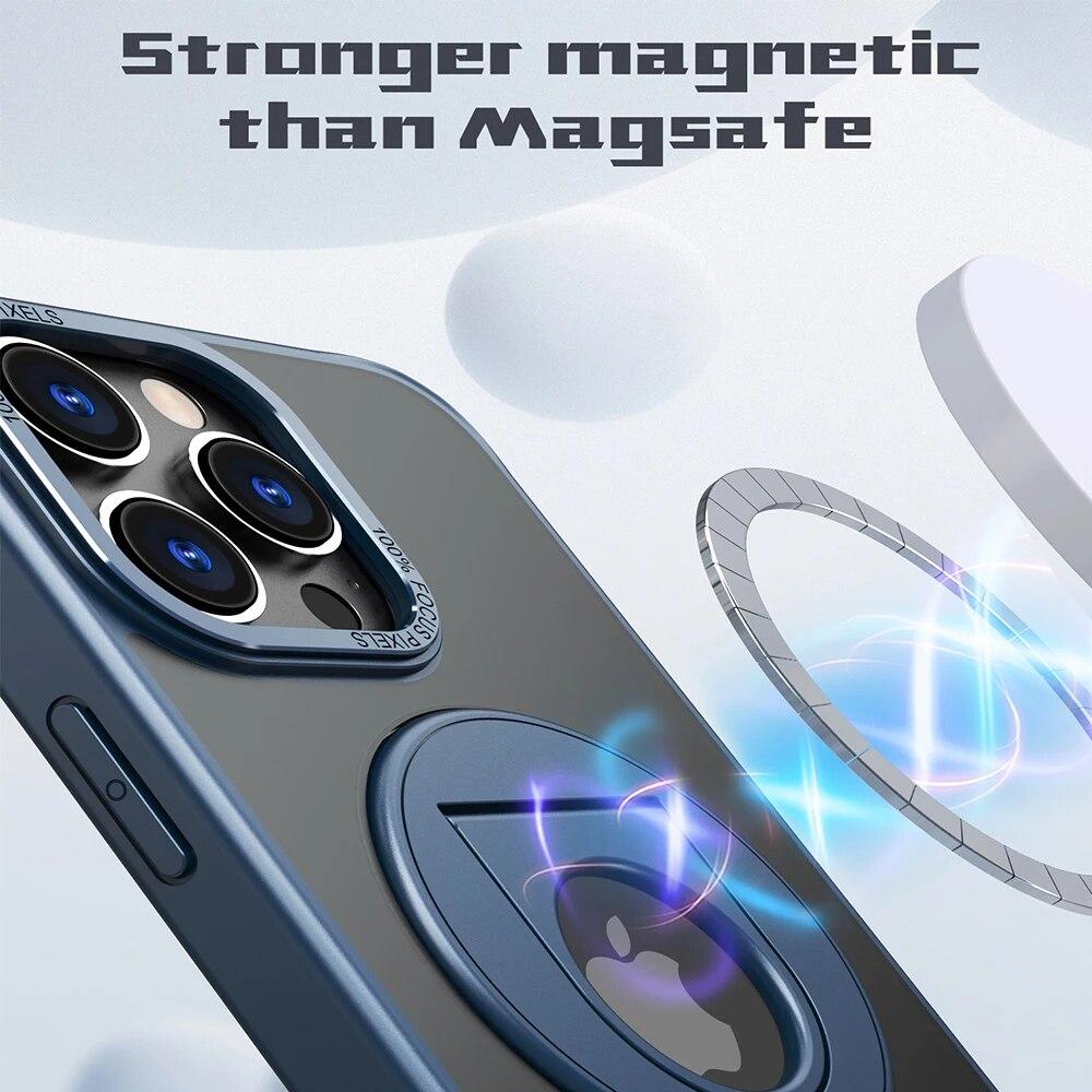 Чехлы-держатели с магнитным кольцом для iPhone 15 12 13 14 Pro Max, чехол для MagSafe, отверстие для беспроводной зарядки, противоударный корпус