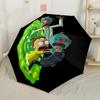 Rick And Morty Adventure Automatic Umbrella with 8-Rib Durable Plastic & Iron for Women/Men Fashion Lovers Perfect Gift for Women/Men