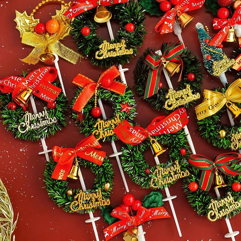 Рождественский декор: Вставки для карточек, Топперы для торта, Гирлянда из чашек, Украшения для венков, Клубничная башня, Мультяшные украшения в виде звезд и деревьев.