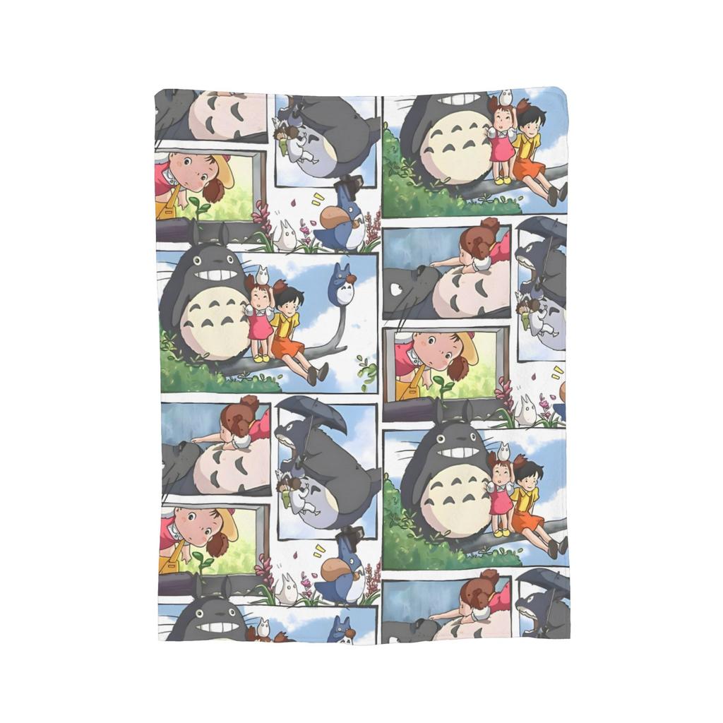 Традиционные вязаные одеяла Некобус Японские Т-Тоторо Кот-автобус Флисовый плед Постельные принадлежности Диван Портативные Мягкие Теплые Покрывала