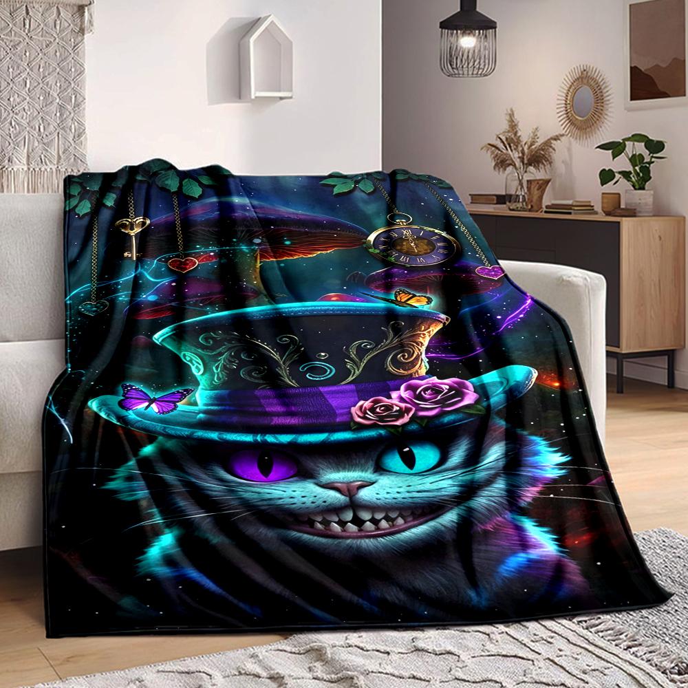 1Pc Alice Wonderland Party Blanket Soft And Comfortable Casual Warm Camping Travel Christmas Halloween Xmas Gift M924523