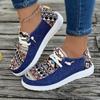 2025 Women's Tribal Pattern Canvas Shoes, Casual Round Toe Low Top Flat Sneakers, Lightweight Outdoor Walking Shoes