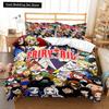 3D Anime Fairy Tail Bedding Set Bed Three-piece Set Duvet Cover Single Double Bed Queen Size Duvet Cover Set Adult Kid's Bedroom