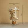 Matchstick Glass Bottle Aromatherapy Candle Glass Cloche Jar Fireplace Match Christmas Matchbox Storage Jar with Wooden Stopper