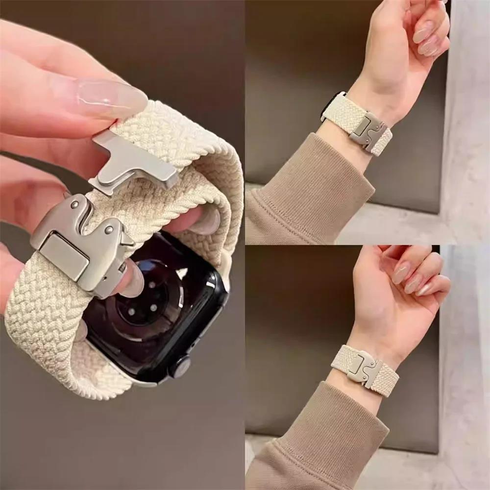 Braided Solo Loop Strap For Apple watch Band 46mm 44mm 45mm 42mm 40mm 41mm Ultra 2 49mm Correa iwatch Series 10 9 8 7 6 SE 5 4 3