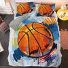 Sports Balls Duvet Cover 3D Basketball In A Hole Bedding Collection Twin For Boys Teens Room Microfiber Cool Basketball Comforter Cover