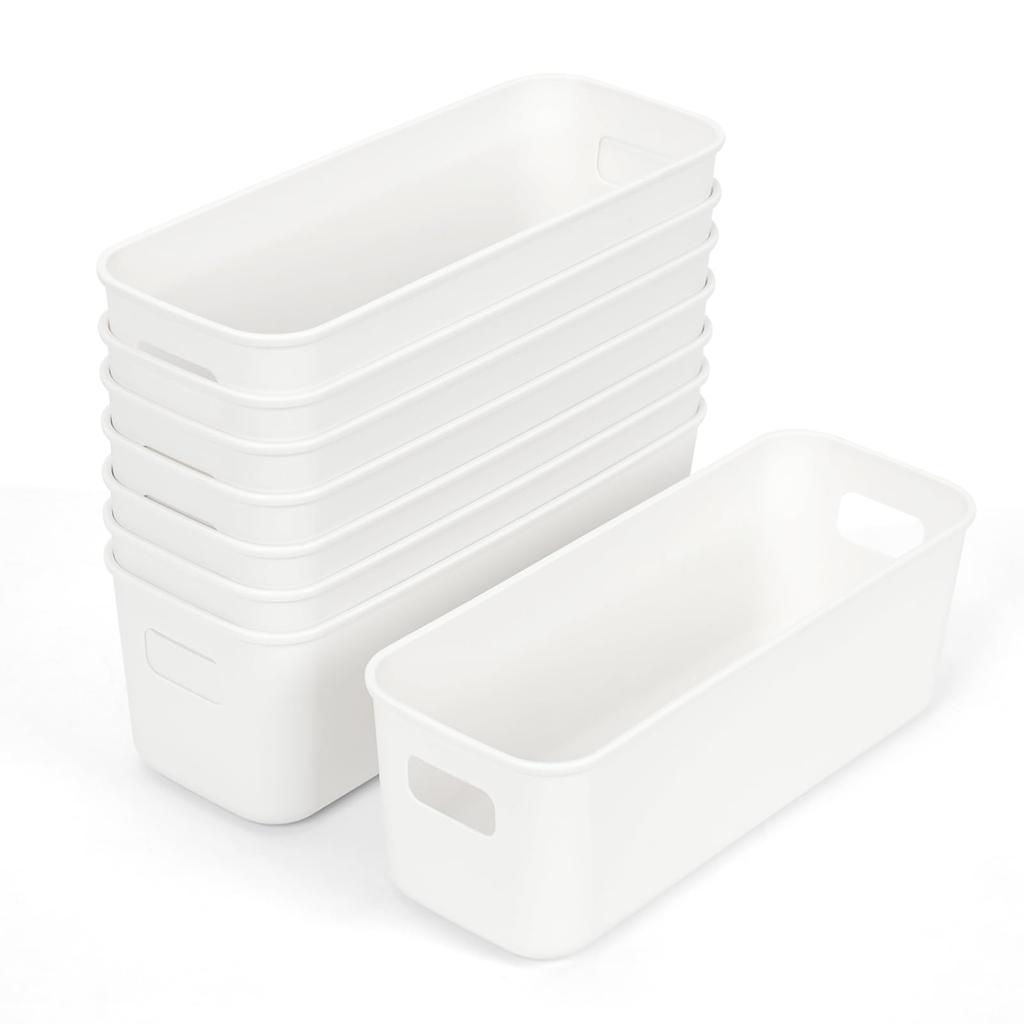 RAIN QUEEN Storage Small Item Storage Polypropylene Set of Storage Tabletop Storage With Small Kitchen Closet Storage Box, Case, Basket, Case, 8,