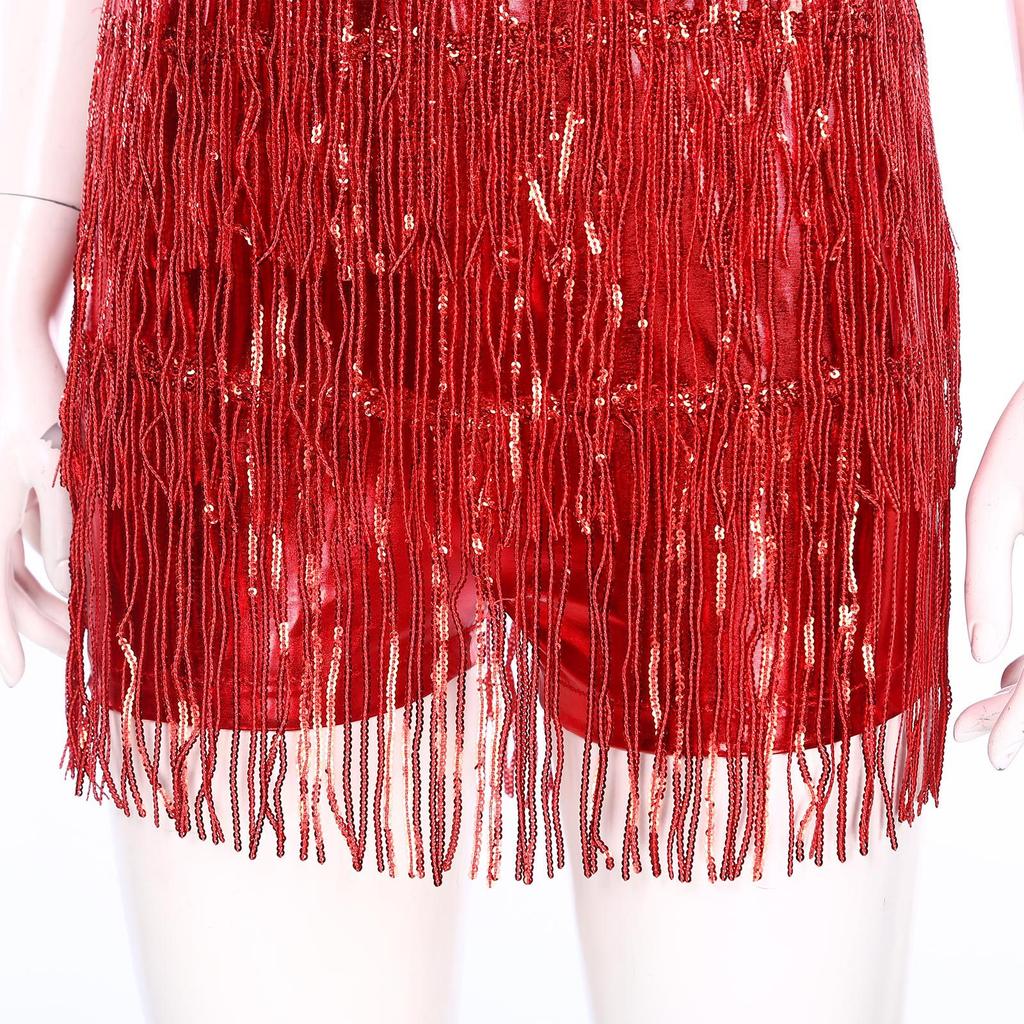 Женский танцевальный костюм с пайетками и кисточками, коктейльное платье для вечеринки, бальное платье для румбы и латины