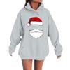 Women's Casual Comfortable Long-Sleeved Christmas Letter-Printed Warm Hooded Crew-Neck Sweatshirt