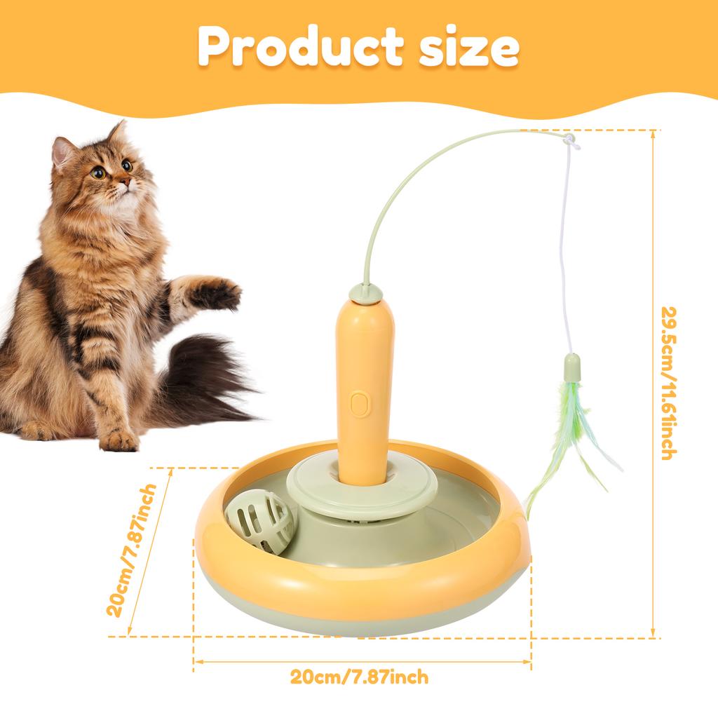 Интерактивные игрушки для кошек Прочная игрушка для кошек Самовращающаяся палочка-дразнилка для кошек Интересная Простая в использовании с набором мячиков с колокольчиком для ваших кошек Новая