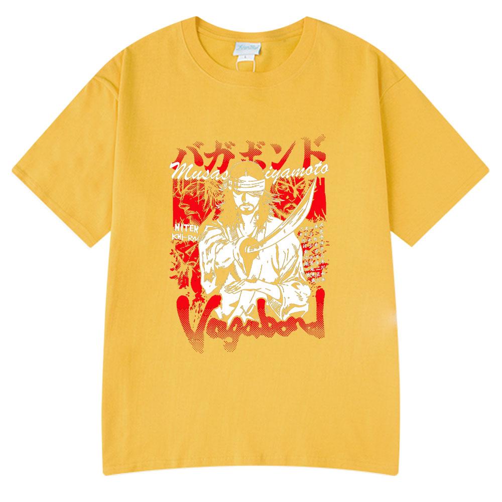 Japanese Anime Vagabond Miyamoto Musashi Vintage Tshirts Cosplay Unisex Women Clothing Summer Fashion Couple T Shirts Funny Wears
