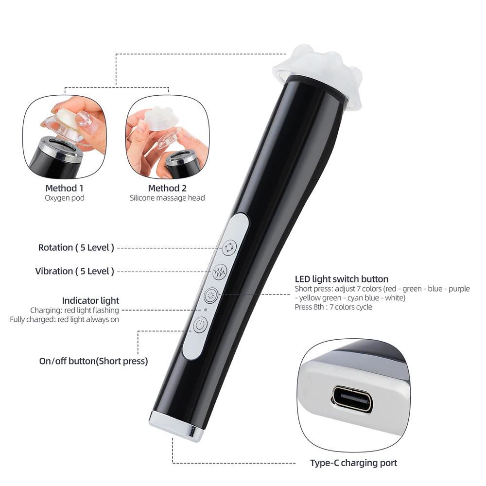 Portable CO2 Oxygen Bubble Pen Facial Device - Vibration Cleansing, Hydration, Serum Absorption & Skin Rejuvenation SPA Tool